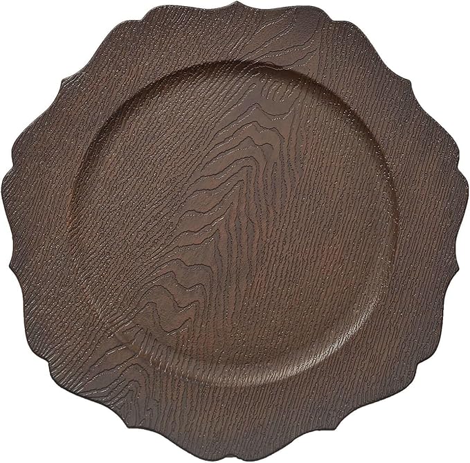 Efavormart 6 Pack Platos Cargadores Acrílicos Marrón 13 Pulgadas miniatura 7