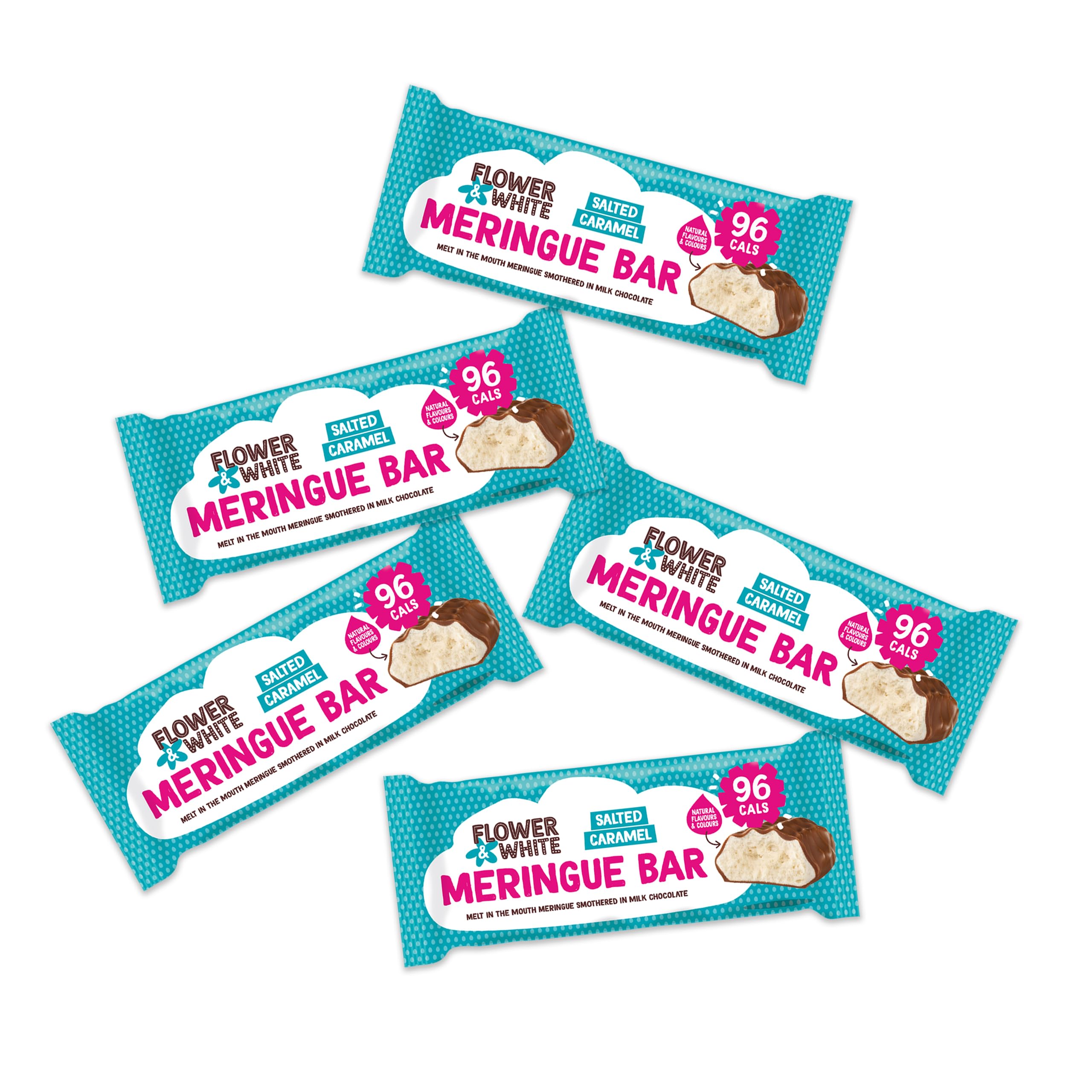 Salted Caramel Chocolate Meringue Bars (Pack of 15) - 96 Calories Per 20g Bar - Natural Flavours & Ingredients - Vegetarian & Gluten Free - Recyclable Packaging