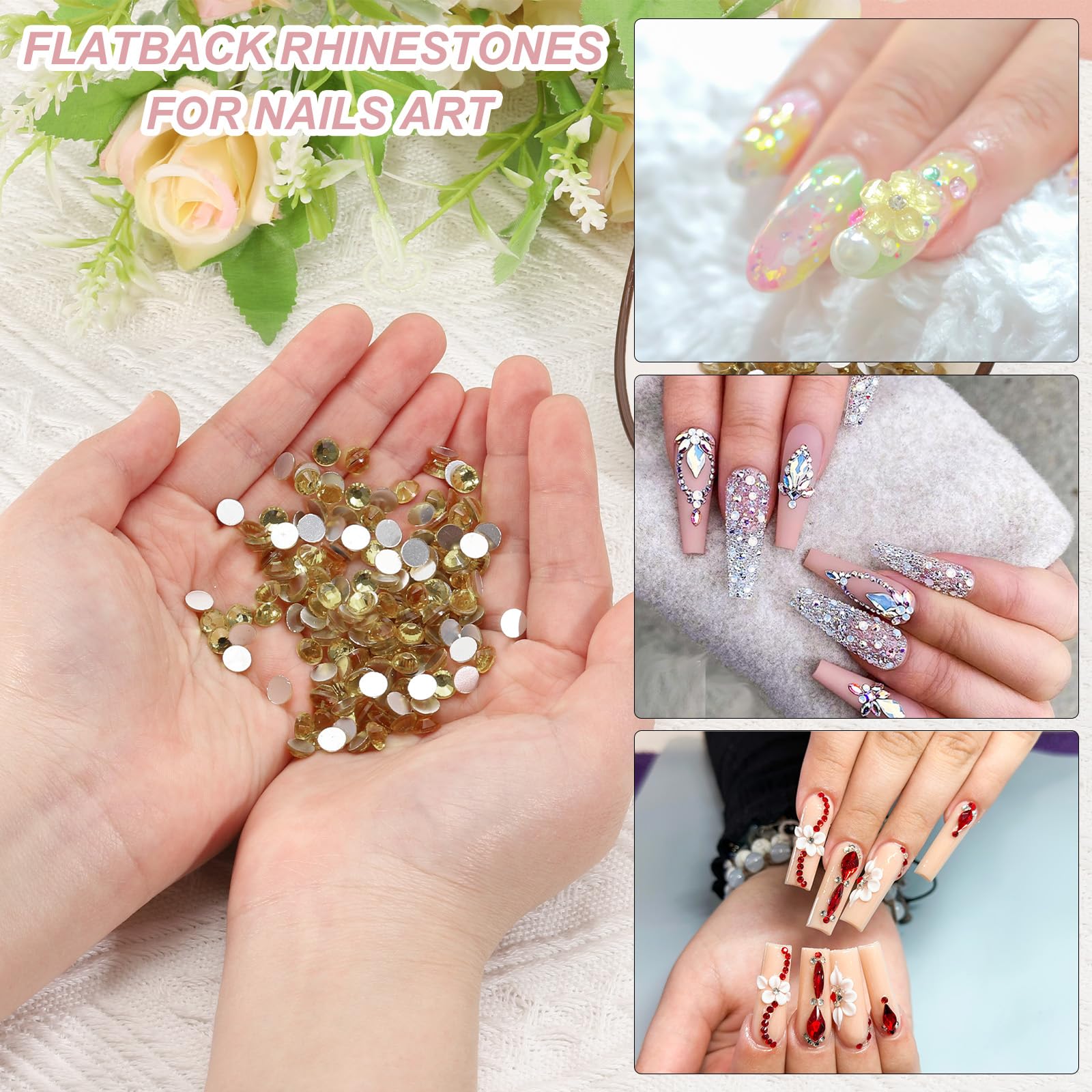 PATIKIL 4320Pcs SS6 Round Flatback Crystal 2.0-2.1mm Glass Rhinestones Gems Diamonds for DIY Crafts Clothes Shoes Nail Art Decoration - Image 3