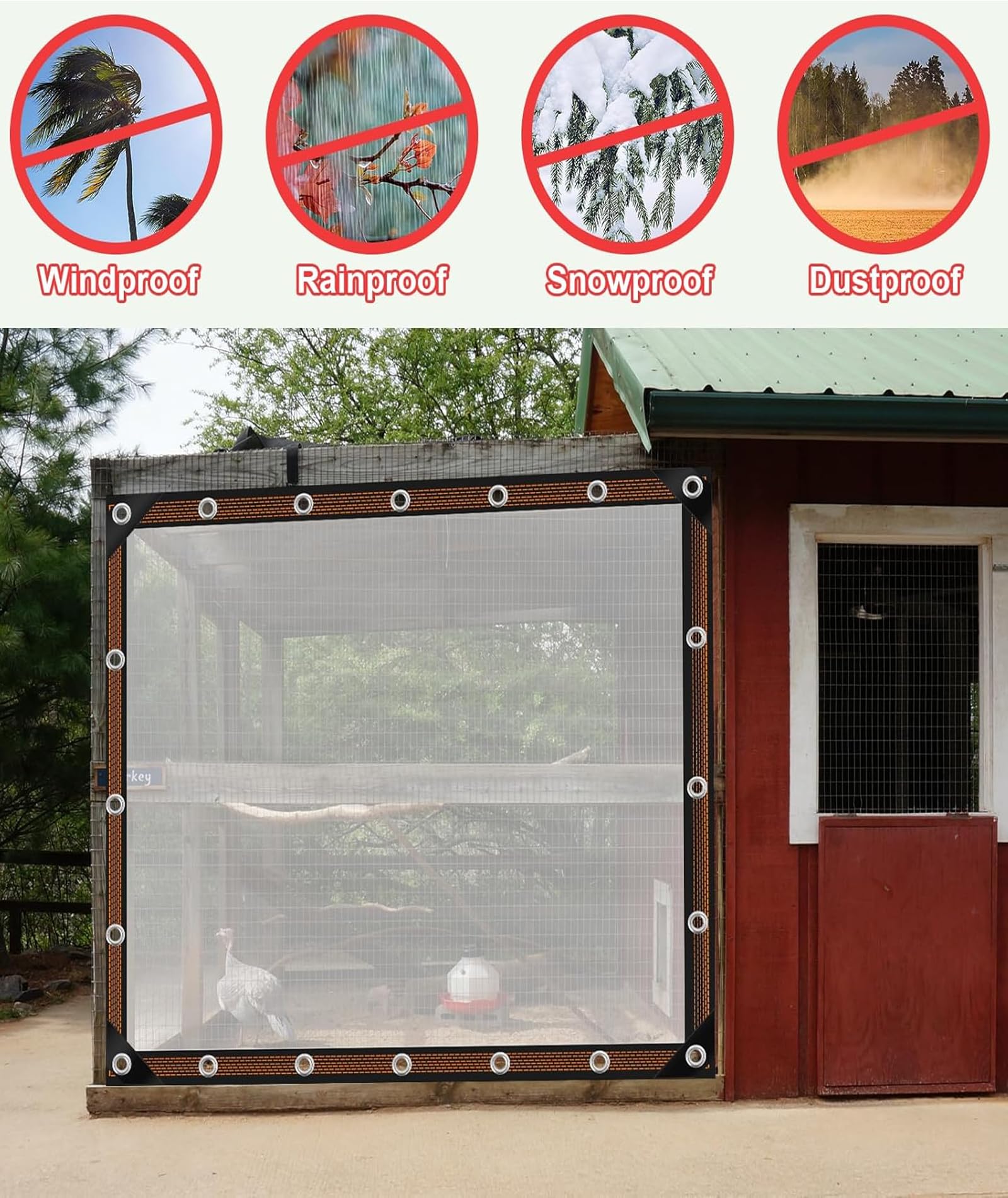 Transparent Tarpaulin Sheet Waterproof 2m x 2m(6.56ft x 6.56ft), 100 GSM Tarpaulin Sheet for Protecting Plants from Rain,Shielding Outdoor Furniture,Covering Construction Lumber & Equipment — Amazon image 5