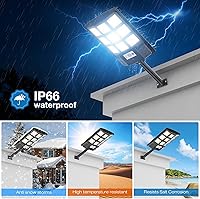 Vista 5 de Solar Lights Outdoor,IP66 Waterproof Solar Street Lights Outdoor,6500K LED Dusk to Dawn Security Flood light with Motion Sensor and Remote Control