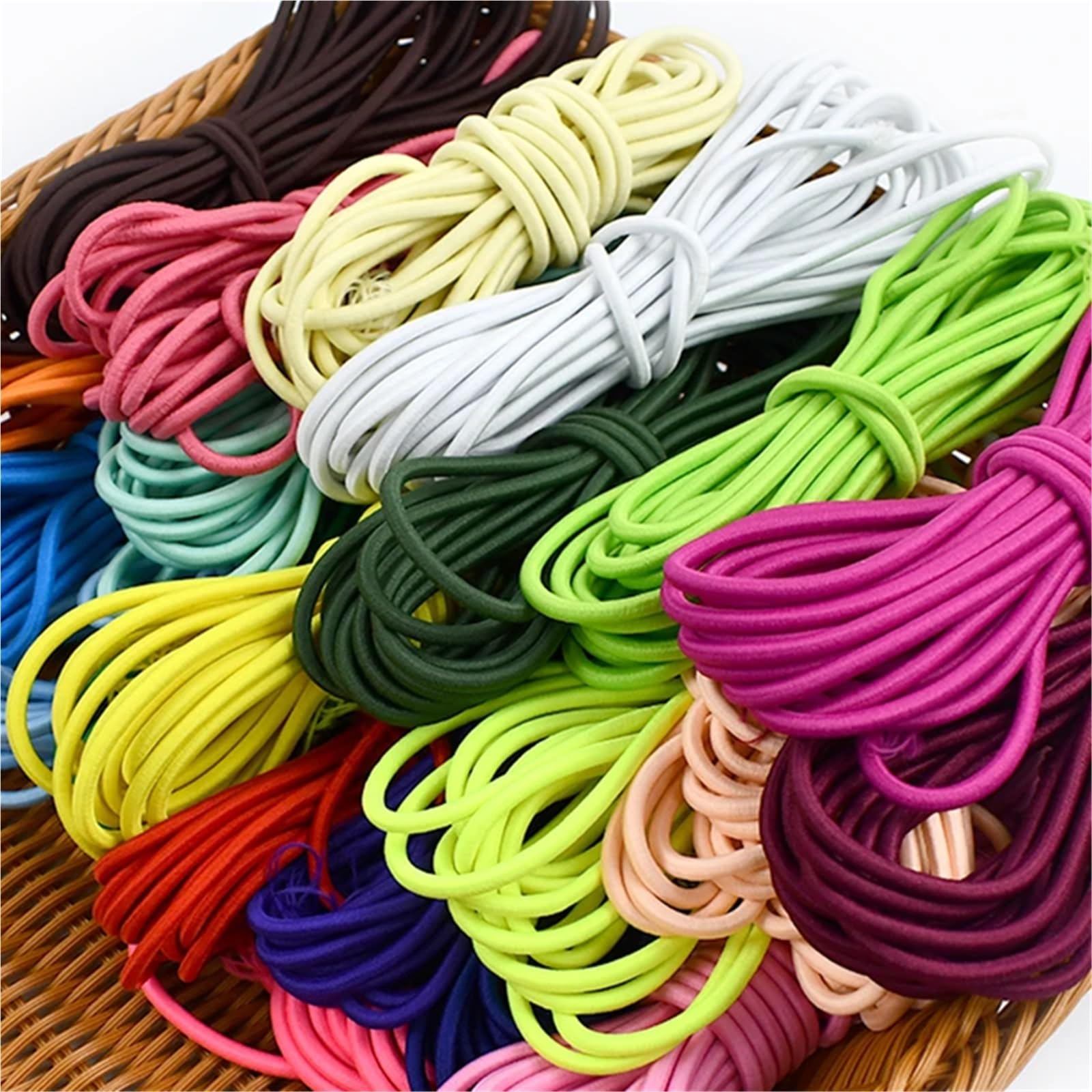 Elastico per Cucito Fasce Elastiche 4mm Hairband Corda di Gomma Elasticizzata for Metri Cintura for Abbigliamento Cavo Elastico Forniture for Cucire(Orange,50Meters(10Rolls))