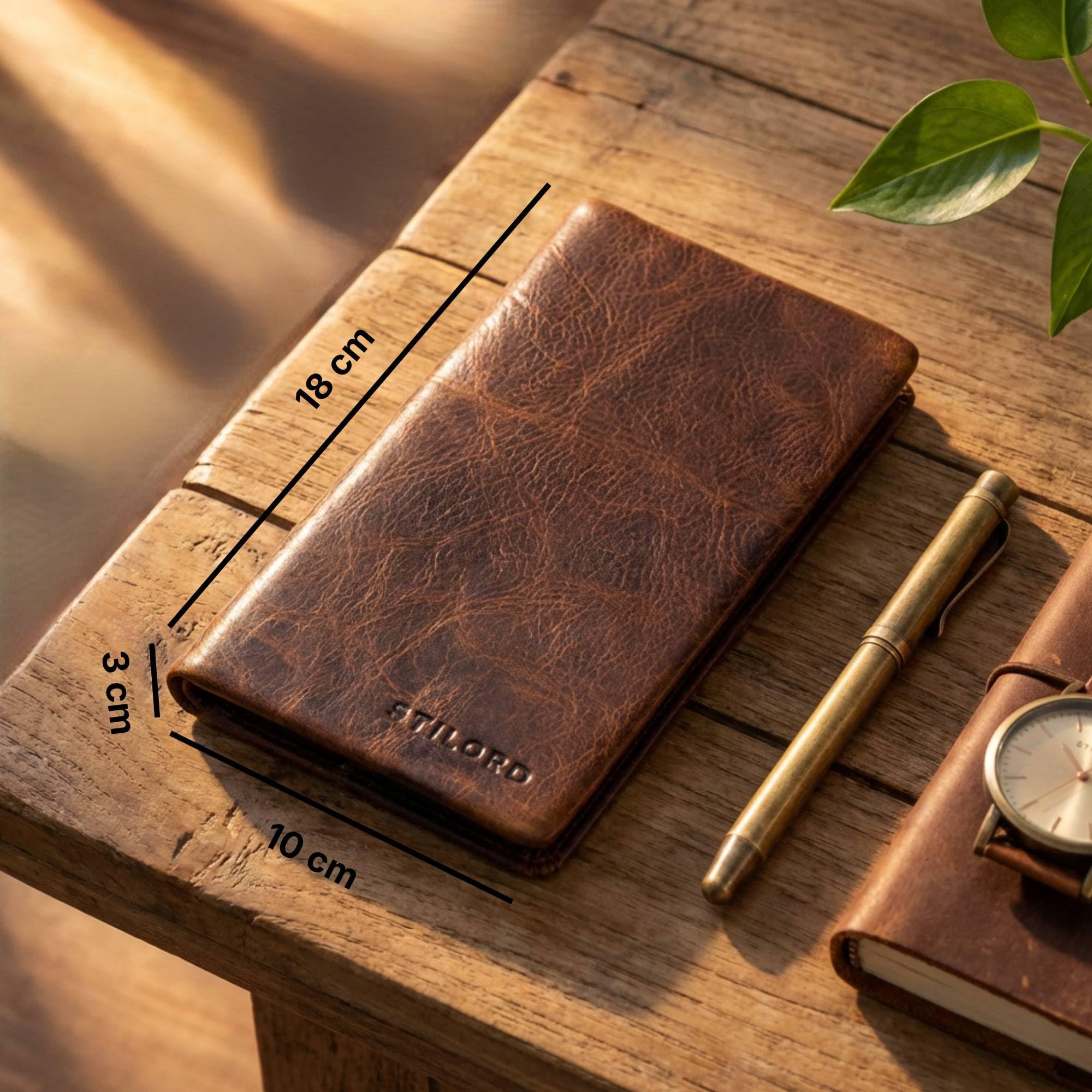 STILORD Kenan XL Portefeuille Homme Cuir Véritable Grand Format avec Fermeture Magnétique Porte-Monnaie pour 11 Cartes Portefeuilles Hommes Cuir Con RFID Couleur:Kara - Cognac