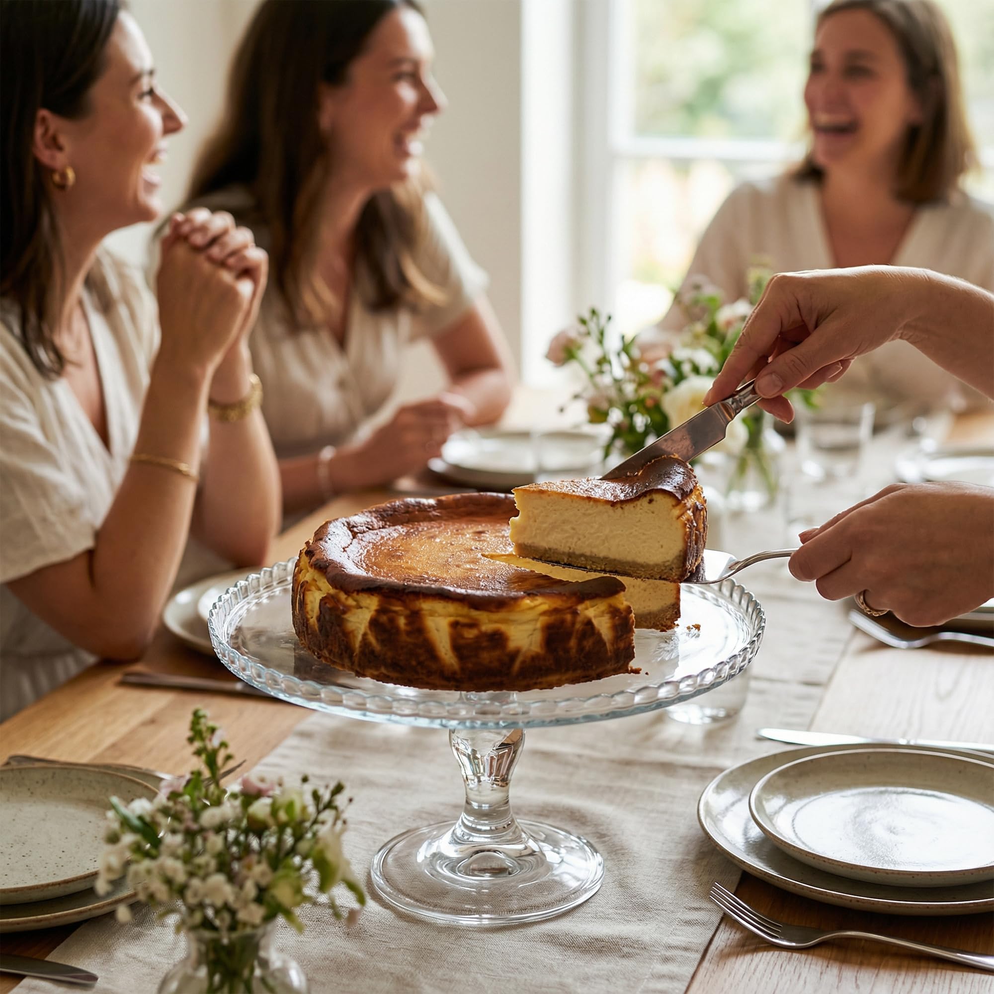 Présentoir à Gâteau sur Pied en Verre avec Cloche, Transparent, Ø 32,2 cm, pour Gâteaux, Cupcakes, Pâtisseries et Réceptions