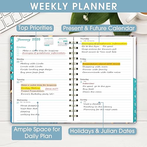 Miniatura 36 de Ymumuda Agenda 2026, agenda diaria semanal y mensual, calendario 2026 (enero de 2026 a diciembre de 2026), 8.4 x 6.3 pulgadas, agenda de trabajo