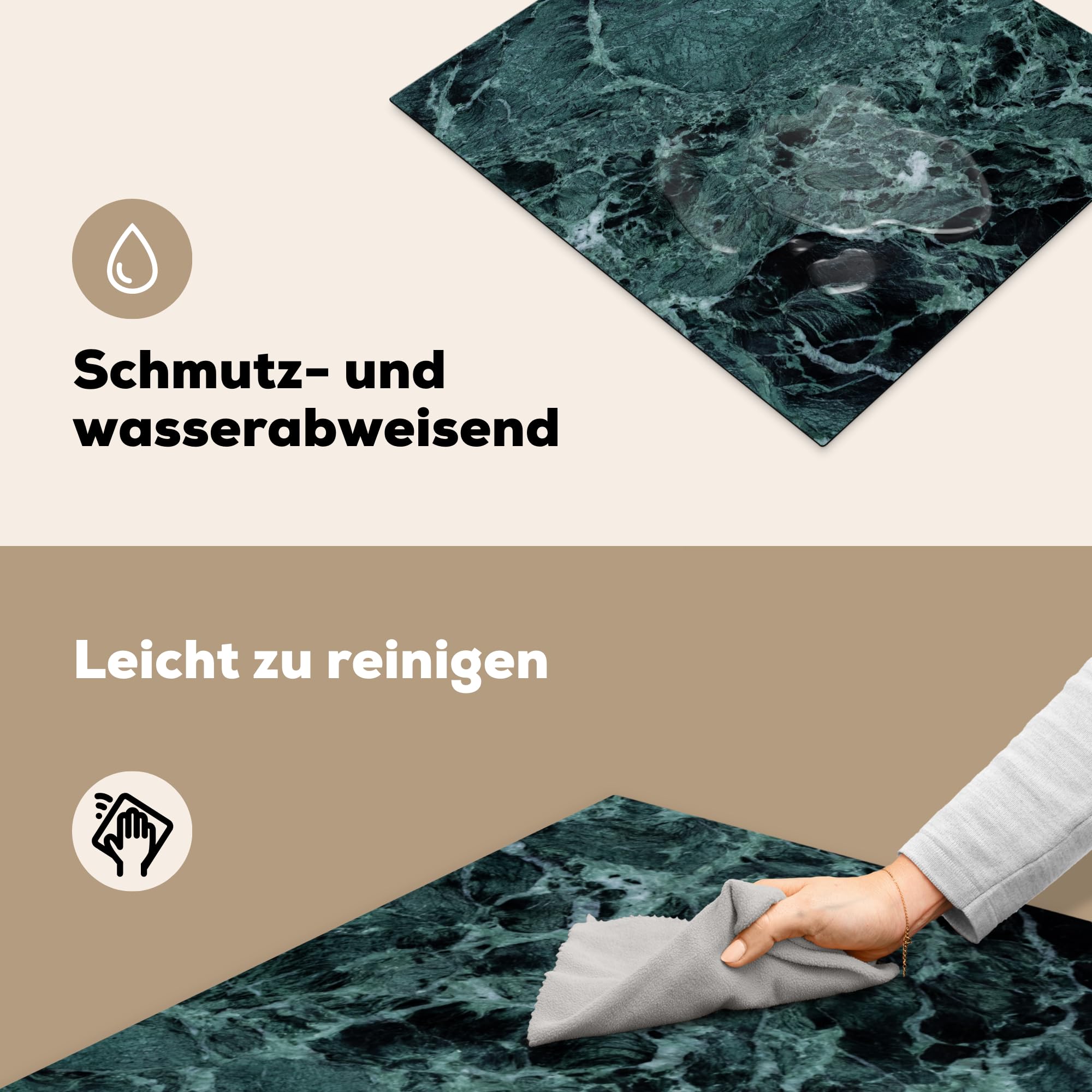 MuchoWow Inductiebeschermer - Inductie mat - Vinyl - Goud - Marmer - Groen - luxe - Glitter - Marmerlook - 30x52 cm - Inductie beschermer MuchoWow Inductiebeschermer - Inductie mat - Vinyl - Goud - Marmer - Groen - luxe - Glitter - Marmerlook - 30x52 cm - Inductie beschermer
