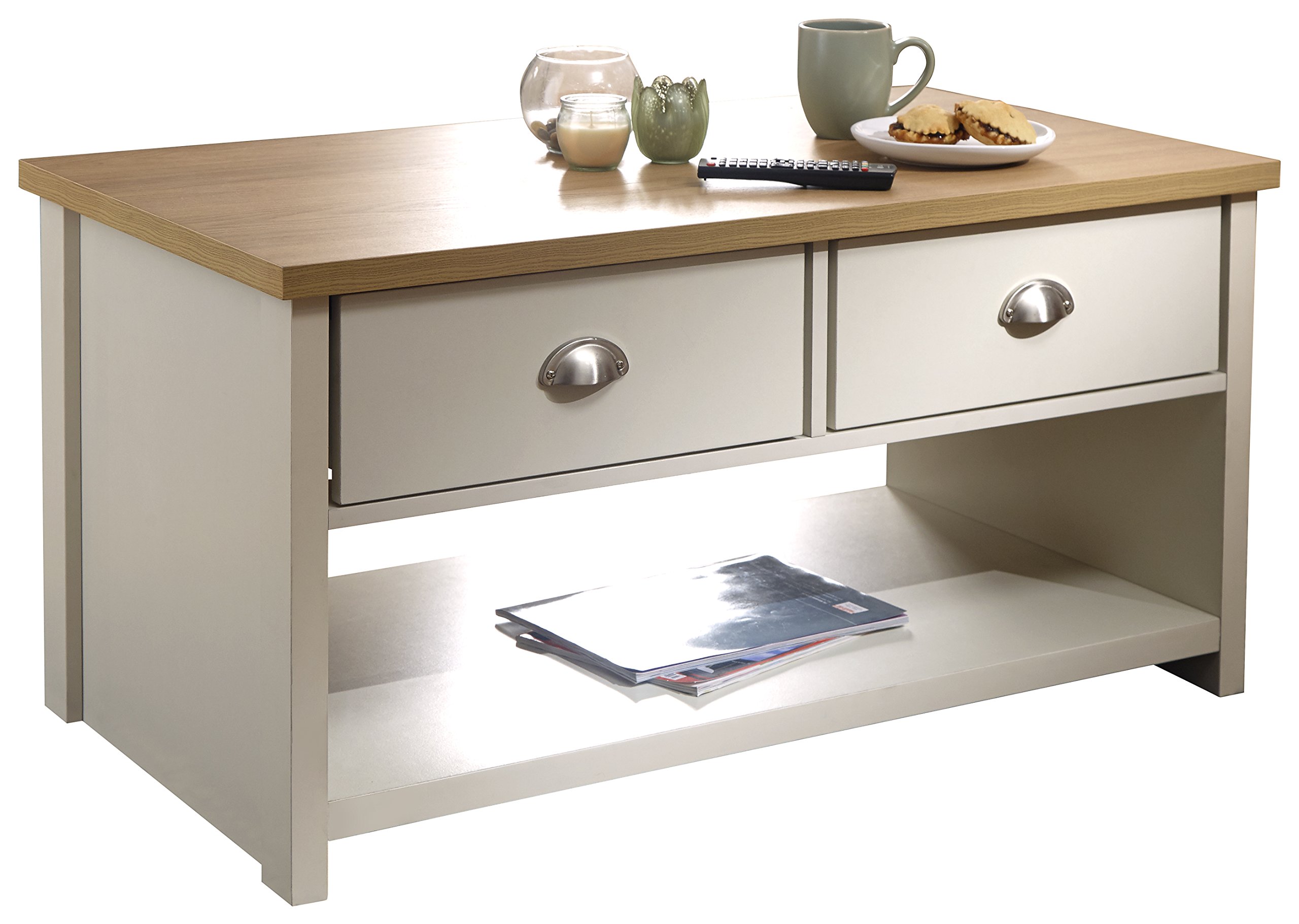 Xpress Delivery Lancaster 2 Drawer Coffee Table in Cream