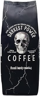 Darkest Power Coffee | Kaffeebohnen extra stark | Espresso 100% Robusta | viel Koffein wenig Säure | 1000g ganze Kaffee Bohnen | geeignet für Vollautomat | mit Zufriedenheitsgarantie