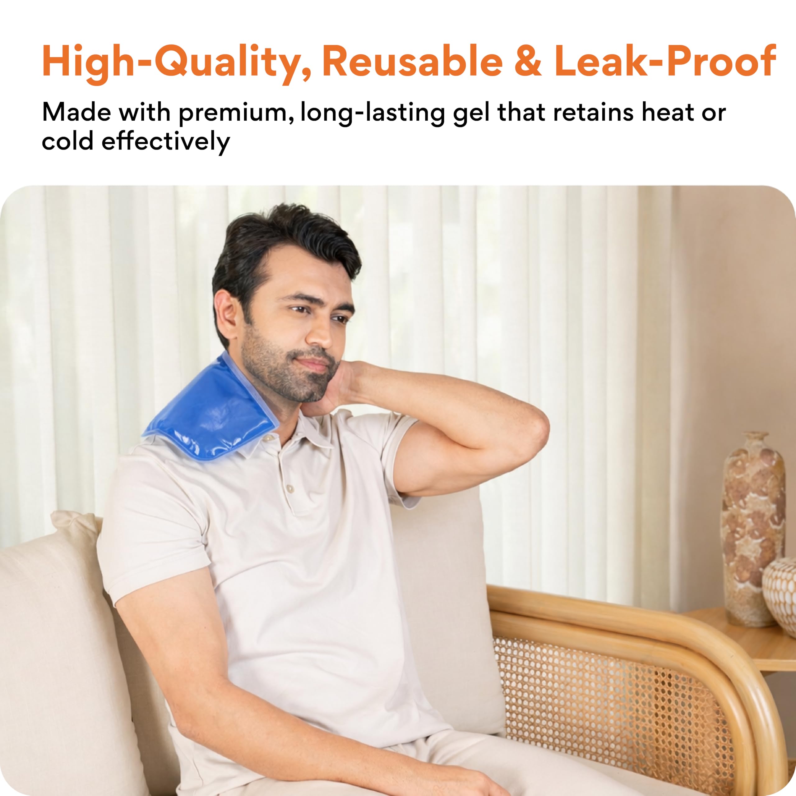 FOVERA Reusable Hot & Cold Pack for Muscle Pain Relief & Injury | Ideal for Knees, Shoulder, Neck & Ankle | Long-Lasting Hot & Cold Therapy (Regular - 5 x 10 Inch, Without Cover) — Amazon image 3