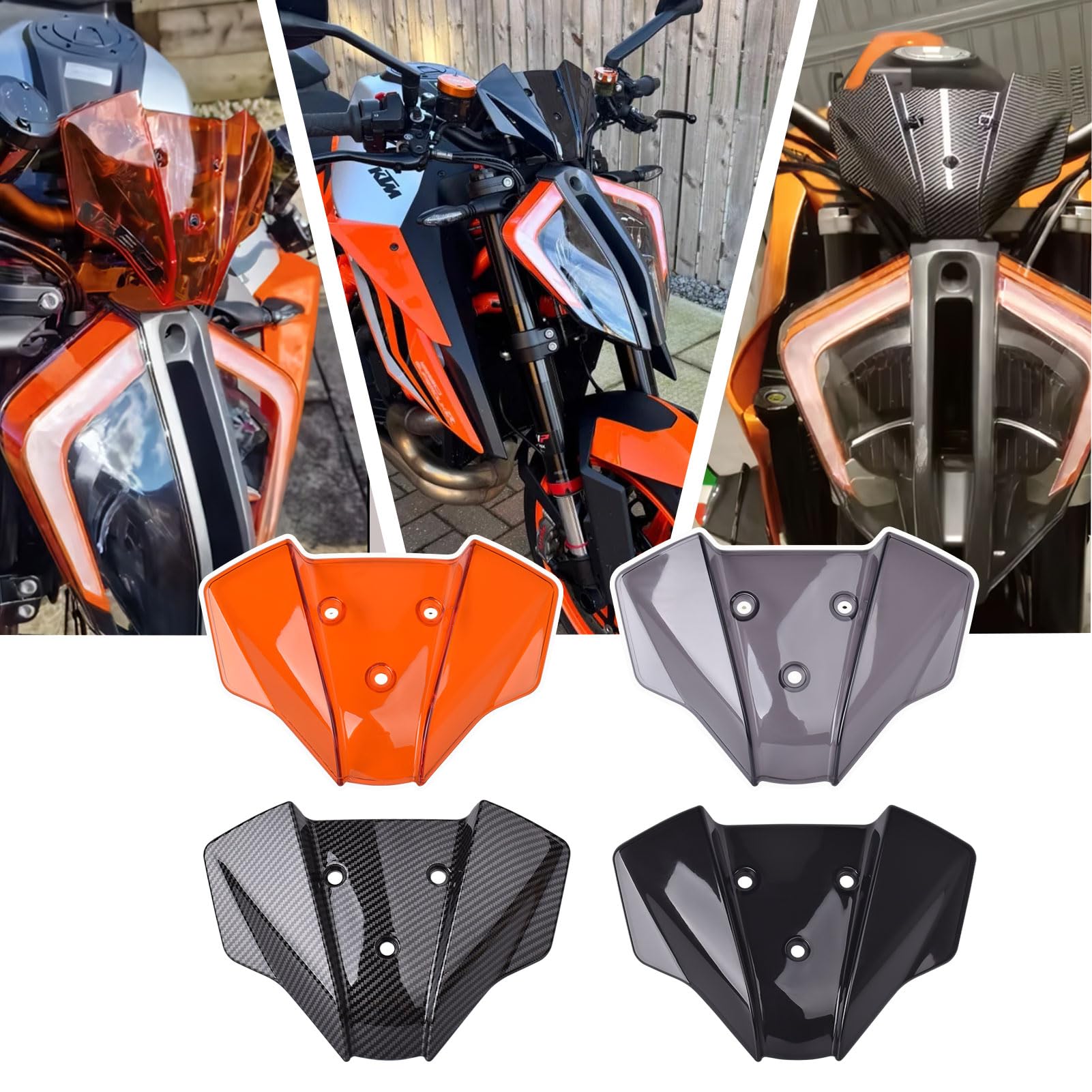 Motorrad Windschutzscheibe Windschutz Windabweiser Flyscreen Frontverkleidung Visier Visier fit for K&T&M 1290 SUPER Duke R 20-24 1290 SUPER Duke RR21-24/EVO 22-24 (Schwarzer Rauch)