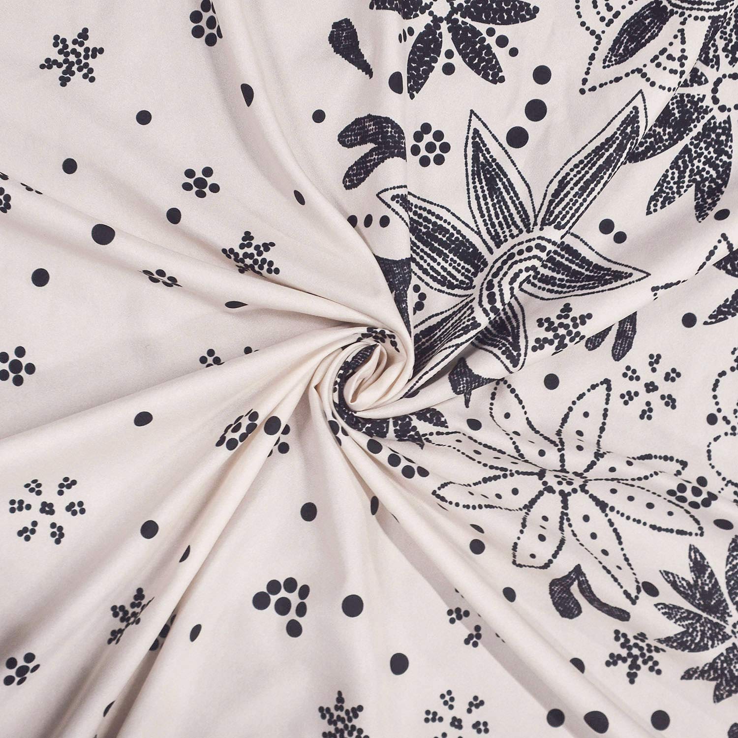 KiKiYe - Arazzo da parete in stile bohémien, 150 x 200 cm, con motivo floreale, colore: beige e bianco, con medaglione a margherite punteggiate, decorazione per la casa