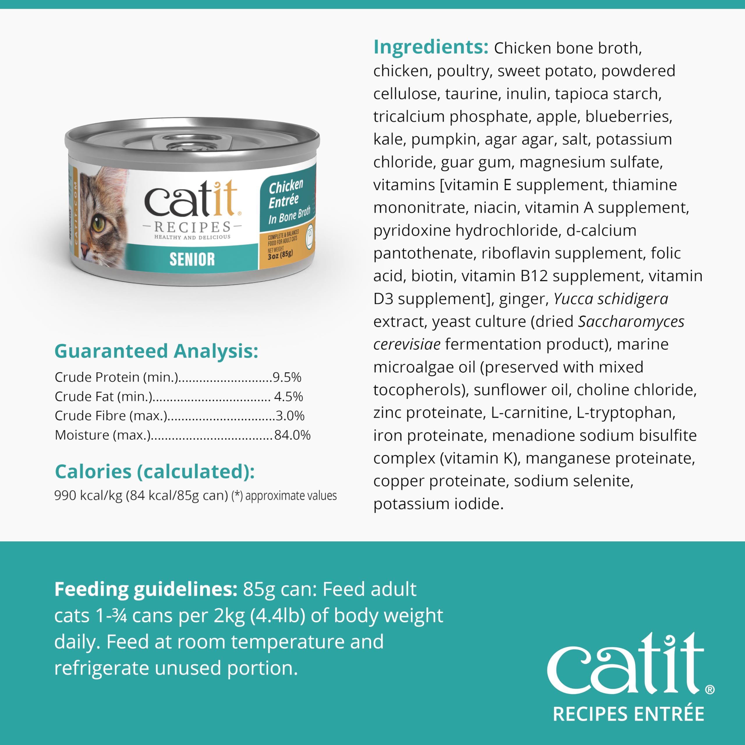 Catit Ricette Senior Chicken Entrée - 85 g (24/cs)