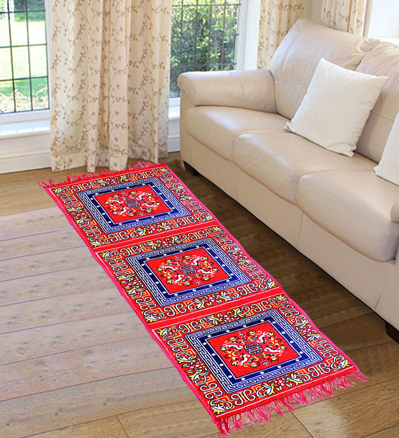 Kuber Industries Velvet Bed Side Runner/Home/Kitchen/Living Area/Office Entrance and Multi Purpose Runner 6 Feet x 2 Feet (Red) CTKTC34006 (B0839C7PD9) Amazon Price History, Amazon Price Tracker