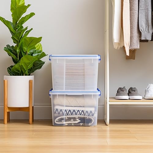 Miniatura 4 de IRIS USA - Contenedor organizador de plástico hermético de 44 cuartos de galón con tapa duradera y sello y hebillas de cierre seguro