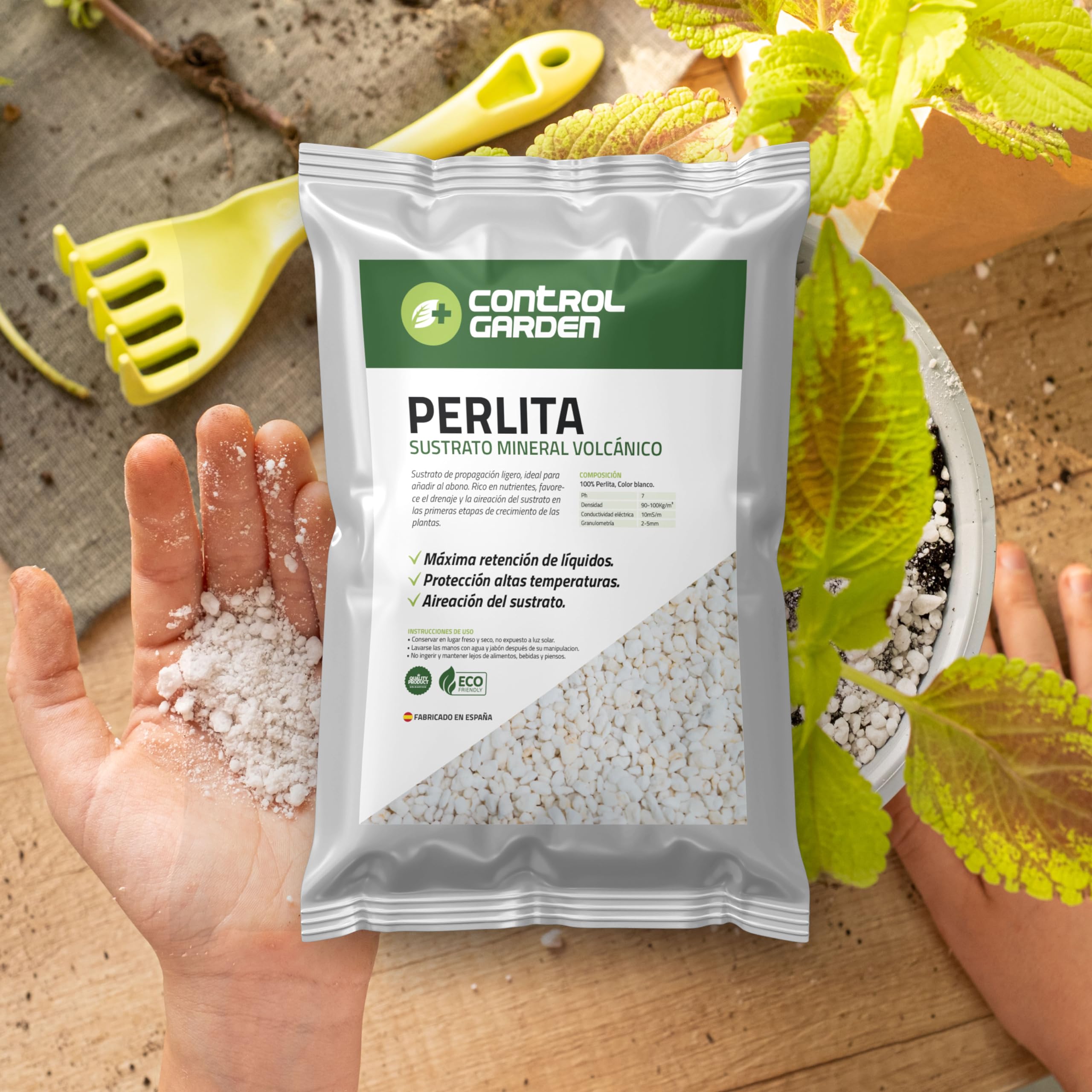 GROWMANIA.ES CONTROL GARDEN Pack Arlite 6L + Perlite 6L | Substrat pour plantes et cultures intérieur et extérieur | Fabriqué en Espagne