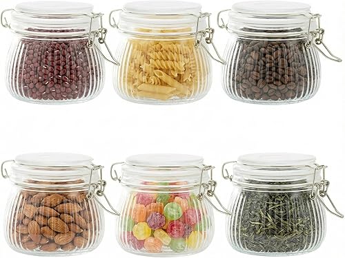 Miniatura 10 de Tarros de vidrio pequeños de 17 onzas con tapas herméticas, juego de 6 frascos Mason para especias, hierbas, mermelada, gelatina, miel, dulces,