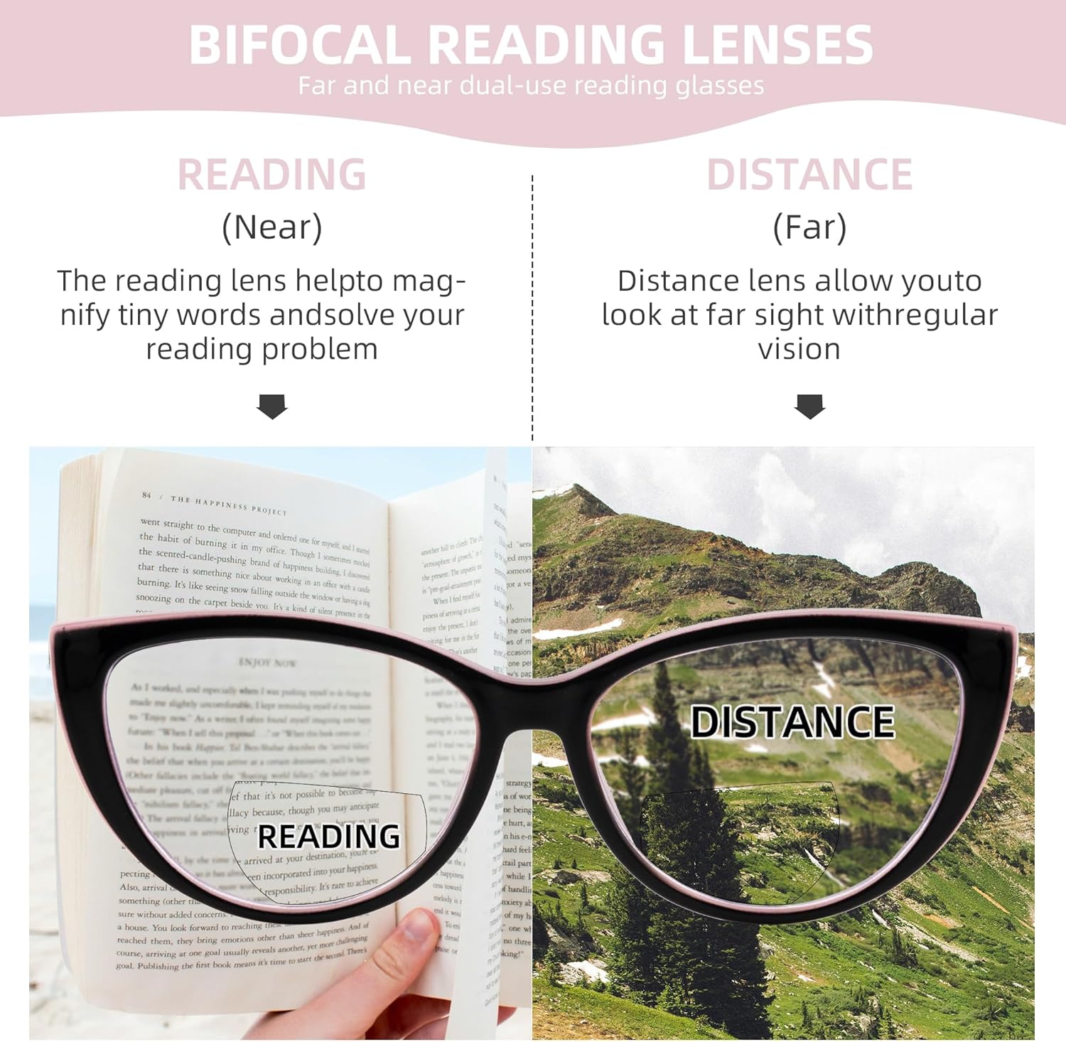 Cat Eye Bifocal Reading Glasses for Women Stylish Blue Light Blocking Readers - Image 5