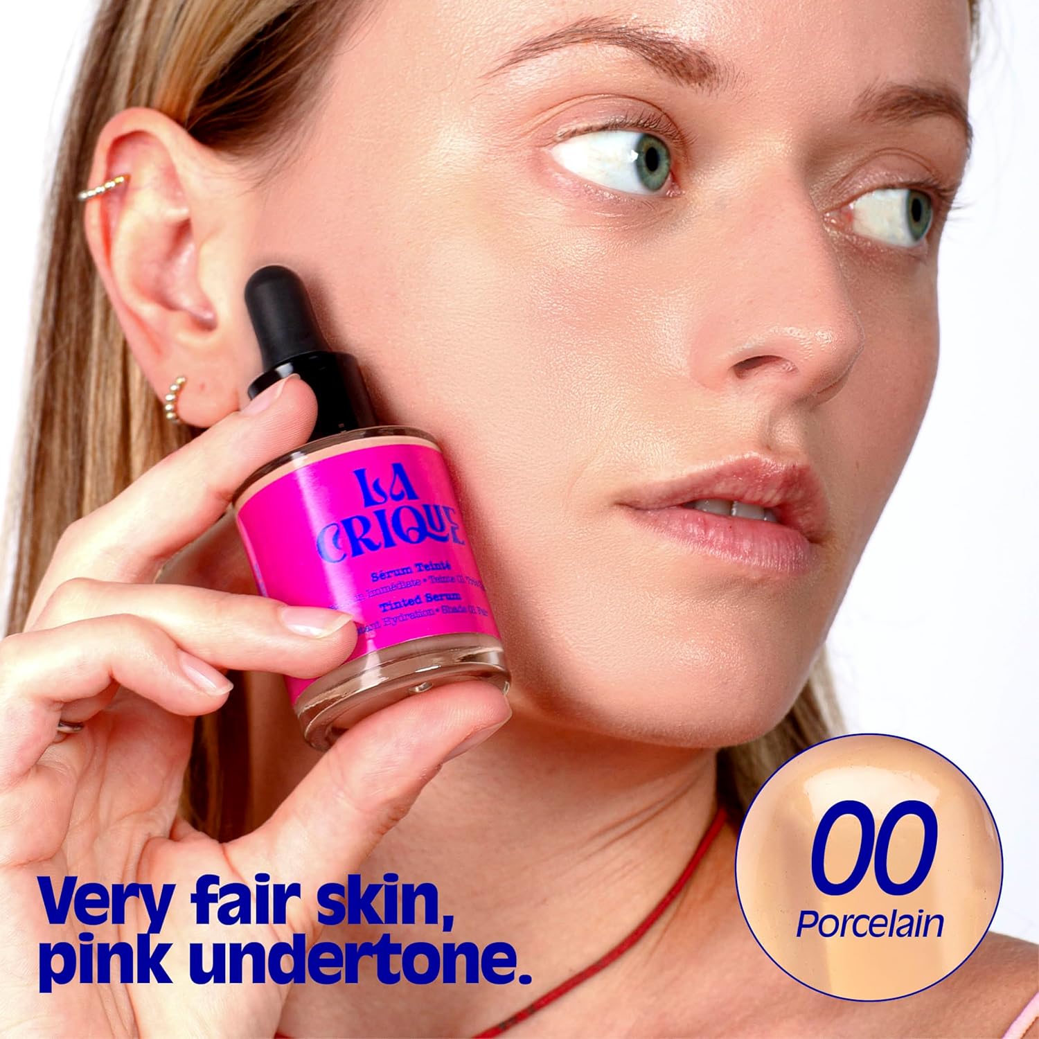 Hydrating Tinted Serum - Lightweight Face Foundation with Hyaluronic Acid & Prickly Pear - Buildable Coverage - Dry Skin - Vegan Friendly & Cruelty-Free - Shade 00 Porcelain - 1 fl oz