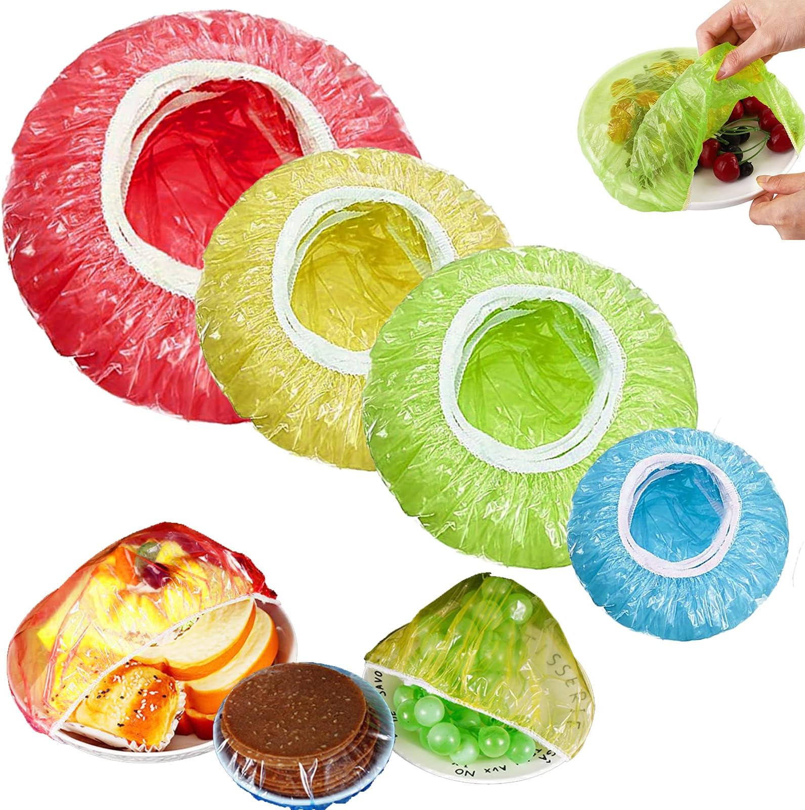 Couvercle Extensible Sachets Alimentaires Élastiques - Lot De 200 Réutilisables Film Alimentaire
