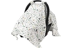 Premium 100% Muslin Cotton Car Seat Canopy Cover for Babies and Infants