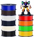 SUNLU 10kg PETG Filament, High Strength PETG 3D Printer Filament, 1kg per Spool, 10 Rolls, Black+White+Midnight Black+Chestnut Black+Off White+Red+Sun Orange+Klein Blue+Green+Bright Yellow