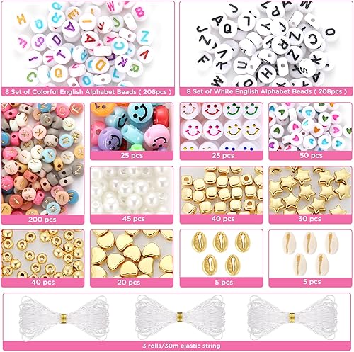 Miniatura 4 de Funtopia 120 Colors 2mm Seed Beads for Jewelry Making, 49000 pcs Tiny Glass Beads for Bracelets, Friendship Bracelet Kit with Alphabet Letter Beads