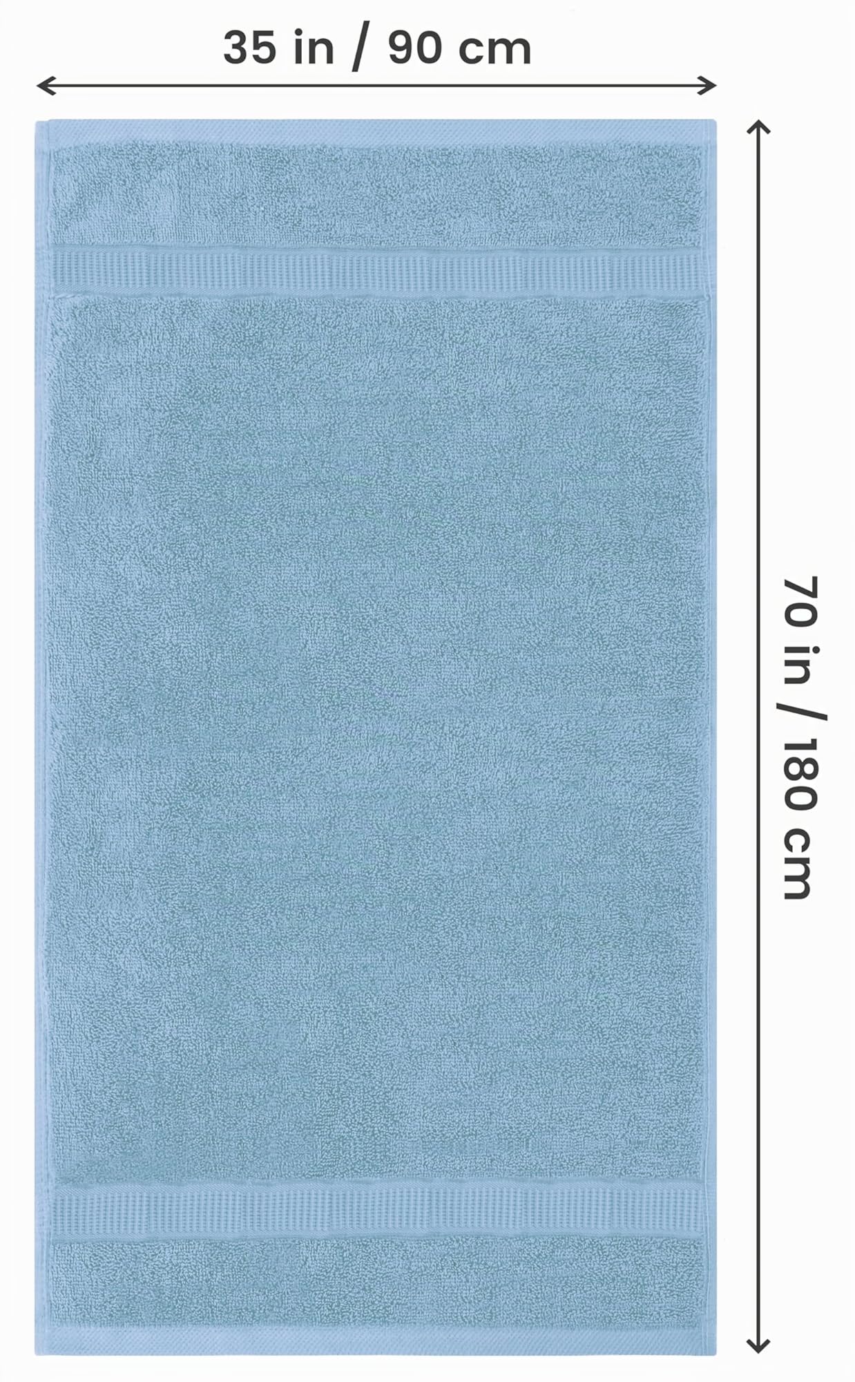Utopia Towels - 2er Badetücher Groß aus Baumwolle mit Aufhänger, Saunatücher,Badehandtücher Groß, Handtücher 90 x 180 cm (Himmelblau)
