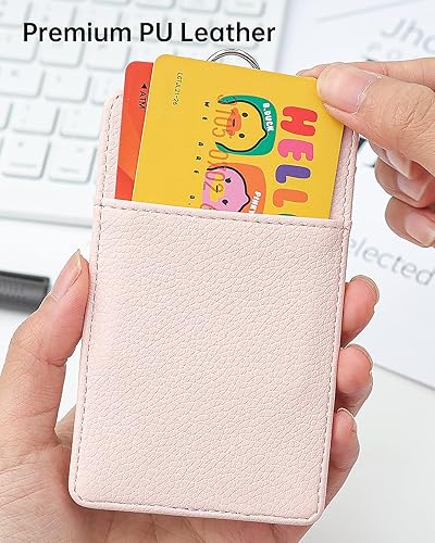 Miniatura 39 de Teskyer - Soporte para tarjetas de identificación con cordón, soporte de cuero para tarjetas de identificación, portatarjetas con cordón, vertical