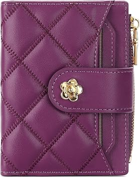 RNIEGA Small Wallets for Women Leather Bifold Wallet Women RFID Blocking Purse Credit Card Holder with 15 Card Slots and ID Window Coin Pocket