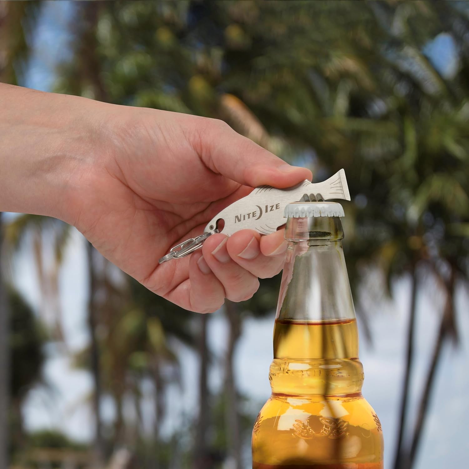 Nite Ize DoohicKey FishKey Key Tool - Keychain Multipurpose Tool - Key Accessories with Screwdriver, Bottle Opener & Serrated Edge - Multitool Keychain with S-Biner - 3 Pack