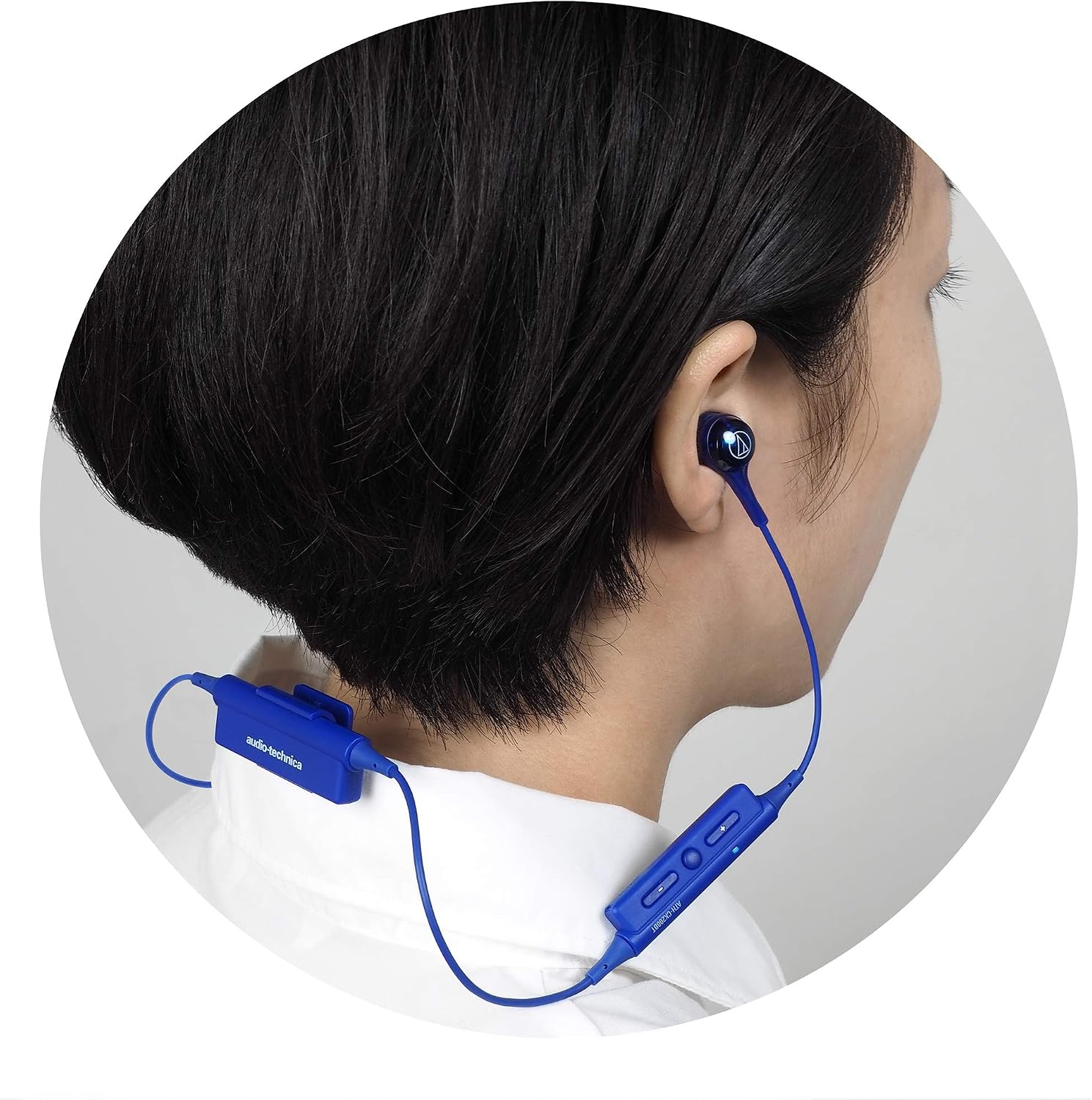 Audio-Technica ATH-CK200BT Bluetooth Wireless In-Ear Headphones with In-Line Mic & Control, Blue