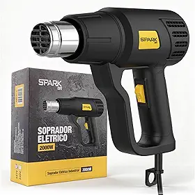 Soprador Térmico 2000W 600°C 2 Estágios Profissional SparkBr 110V Uso Residencial e Industrial Controle de Temperatura