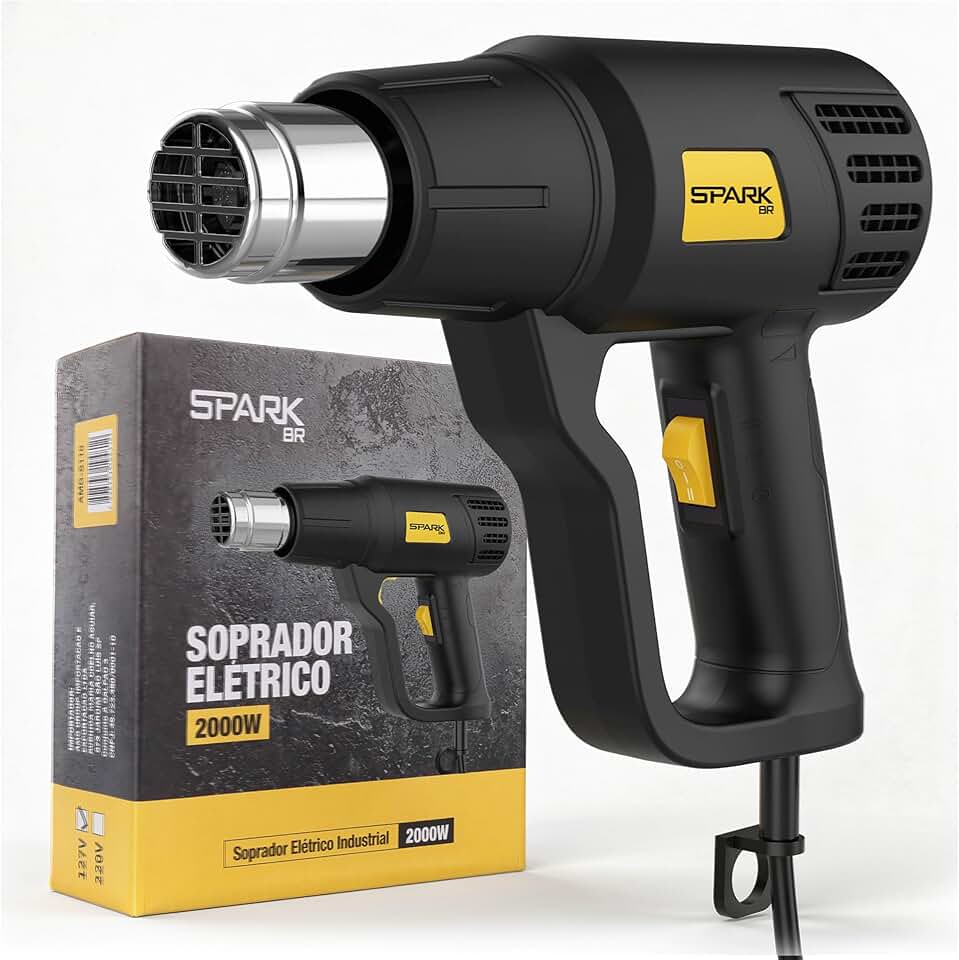 Soprador Térmico 2000W 600°C 2 Estágios Profissional SparkBr 110V Uso Residencial e Industrial Controle de Temperatura