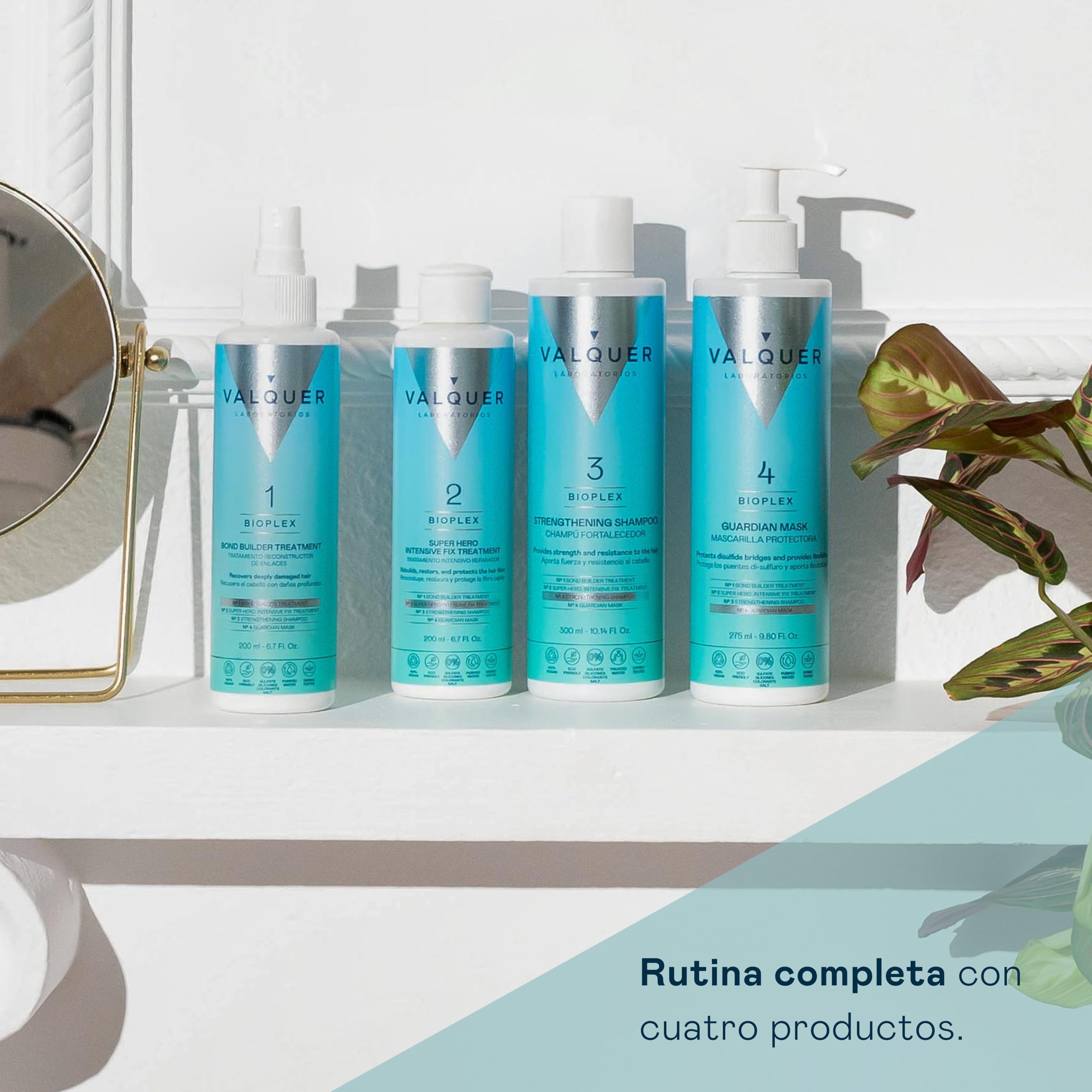VALQUER Bioplex Tratamiento Capilar Hidratante y Reparador | Protección Intensiva y Reconstrucción Profunda del Cabello Dañado, Seco y Teñido | Apto para Todo Tipo de Pelo | Vegano | 975 ml