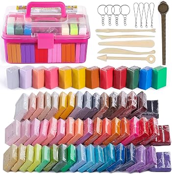 YILAIDA 62 Colors Oven Bake Modeling Clay, Non-Toxic & Safe, Polymer Clay Starter Kit with Sculpting Tools, Crafts Gift for Kids/Beginners/Adults