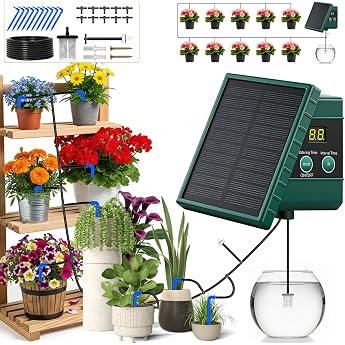 Onherm Solar Bew sserungssystem Automatische Bew sserung F r Au en Garten Zeitschaltuhr Bew sserung Mit 10M Tropfschlauch Pflanzen Bew sserung Hochbeet Gew chshaus Zubeh r