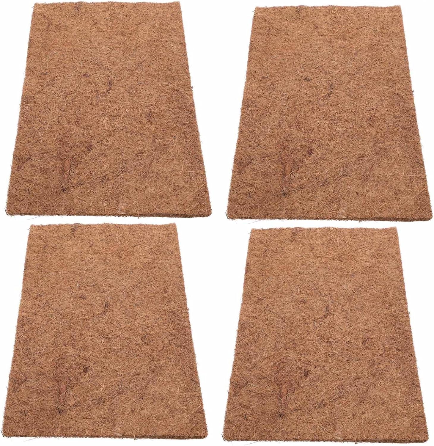 ibasenice 4pcs Bearded Dragon Bedding Reptile Tank Mat Natural Coconuts Fiber Soft Reptile Carpet Coir Liner