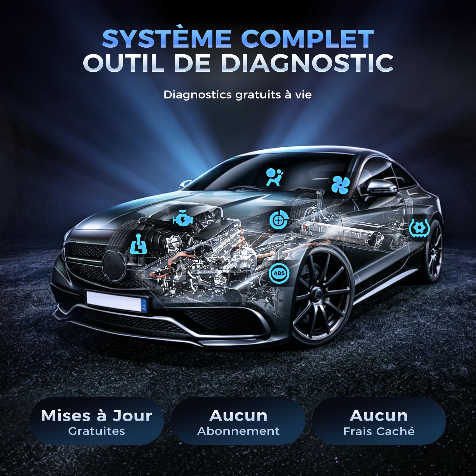 mucar 892BT Valise Diagnostic Auto, Diagnostic Intelligent par IA, Bi-directionnel, Codage en Ligne de l'ECU, Diagnostic Complet du Système, 34+ Services Réinitialisation, Guide V.A.G, CANFD&DOIP&FCA