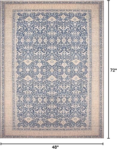 Miniatura 2 de vivorug Alfombra de 4 x 6 pies, alfombra de área pequeña para sala de estar, dormitorio, cocina, lavable a máquina, antideslizante, alfombra floral