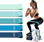Resistance Loop Exercise Bands Exercise Bands for Home Fitness, Stretching, Strength Training, Physical Therapy,Elastic Workout Bands for Women Men Kids, Set of 5