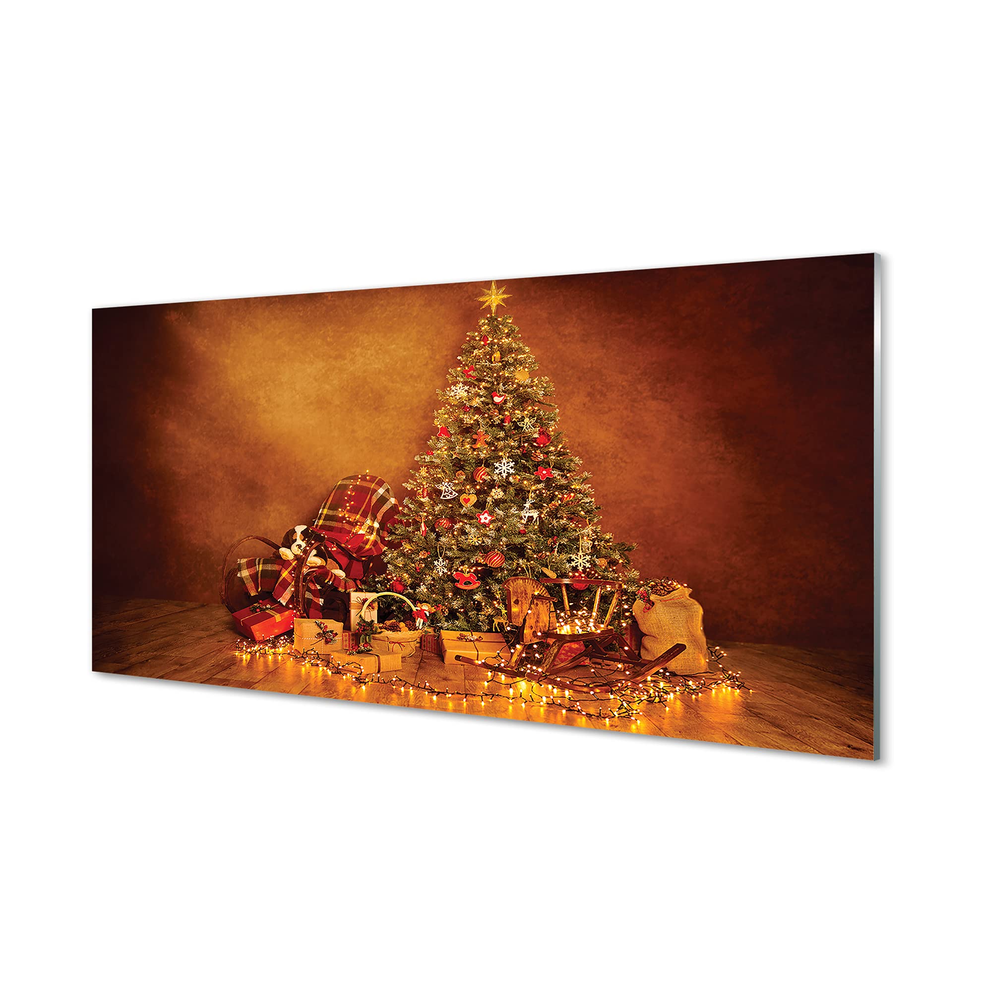 Protection murale cuisine Noël adhésive verre trempé 100x50cm
