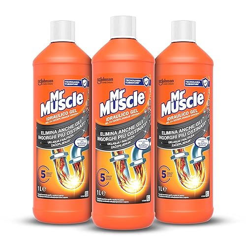 Immagine del prodotto Mr Muscle Idraulico Gel, Disgorgante per Tubi e Scarichi, SICURO PER I TUBI - Formato Scorta da 3 pezzi da 1000 ml