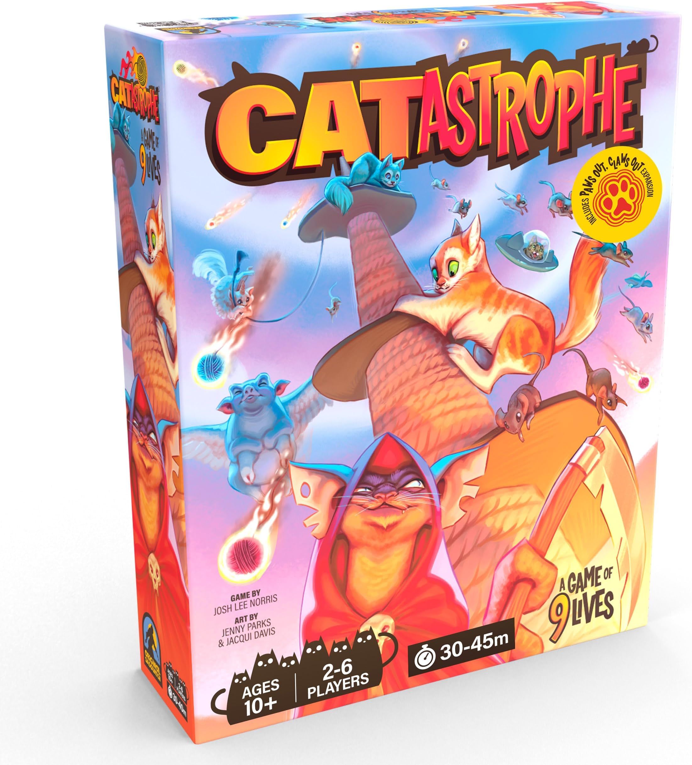 CATastrophe A Game of 9 Lives with Paws Out Expansion Pack! | The Purrfect Board Game for Family Night and Cat Lovers | Ages 10+ | 2-6 Players