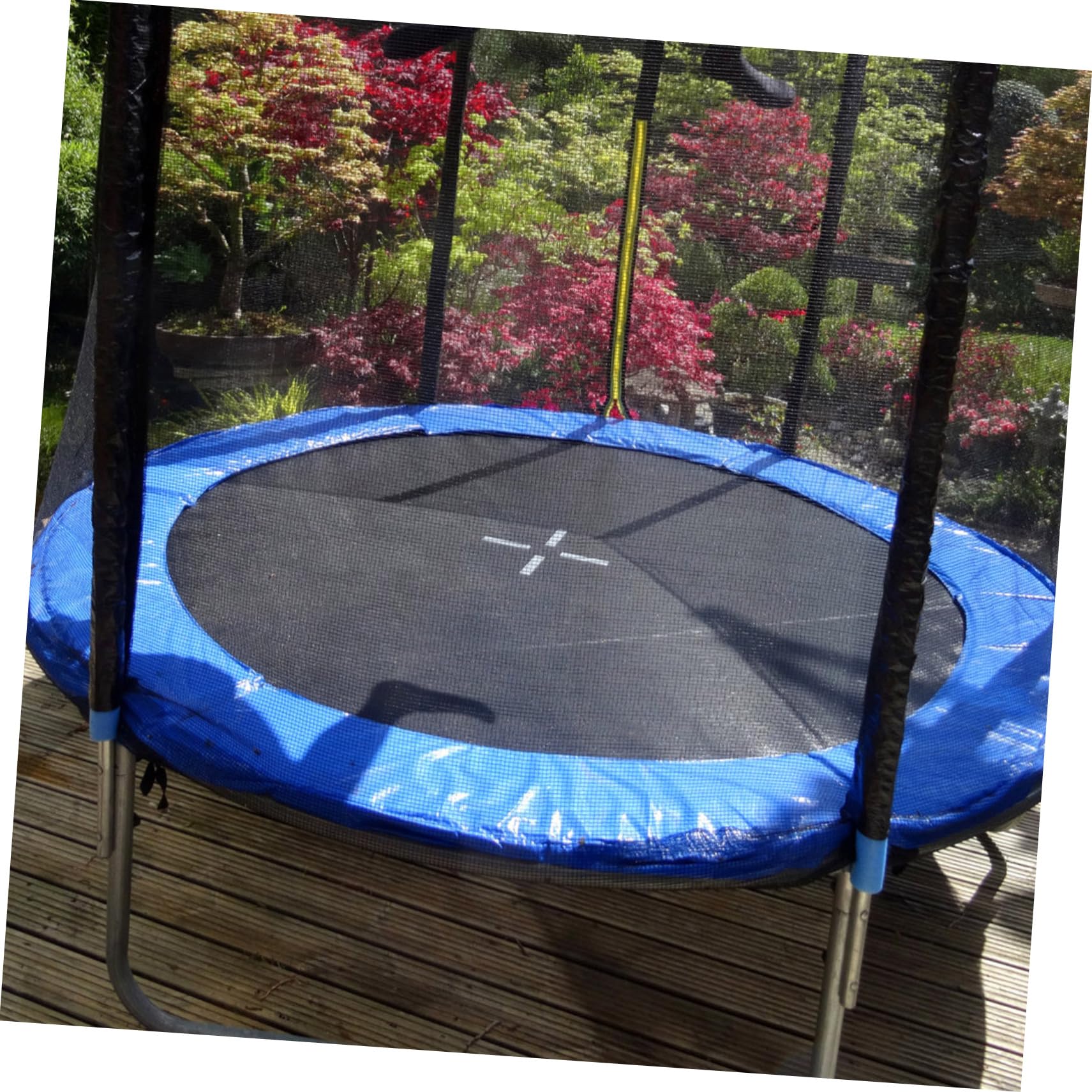 YARNOW Tappeto Elastico Tampone Cuscino D'urto Kit Saltando All'aperto Palo Sostituzione Trampolino Telo Pad Netto Protettore Trampolino Sostitutivo Incidente Maglione Gonfiabile Blue