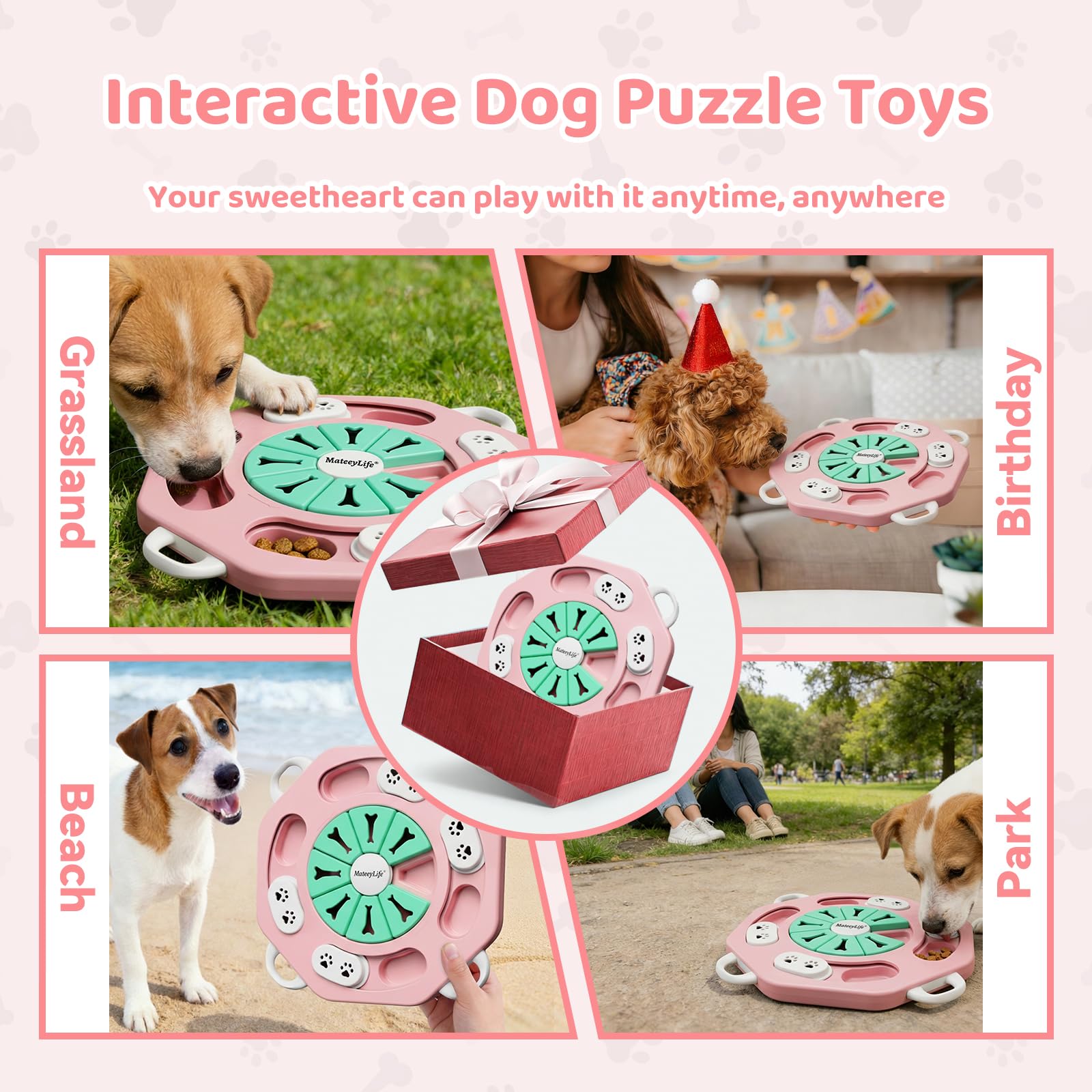 MateeyLife Dog Puzzle Toy, Interactive Dog Toys to Keep Them Busy, Enrichment Toys for Dogs, Treat Dispensing Dogs Toy with Slow Feeder for Smart Breeds, IQ Training & Brain Stimulation, 2 Levels - image 7