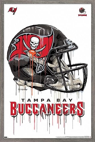 Miniatura 26 de Trends International NFL Tampa Bay Buccaneers - Póster de pared con casco de goteo 20, 22.375 x 34 pulgadas, versión enmarcada negra Versión
