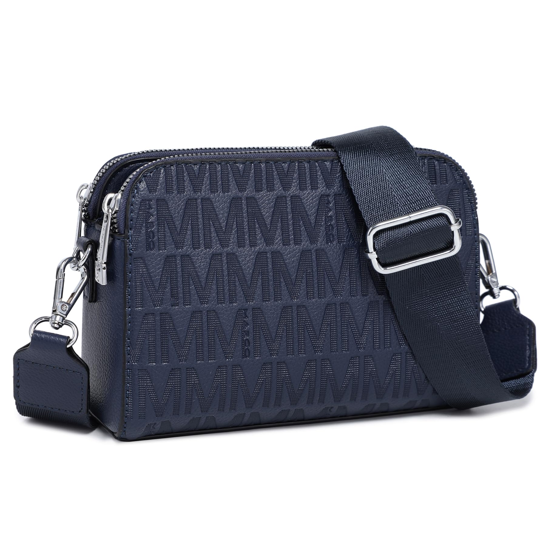 MKP COLLECTION Crossbody Bags for Women Small Shoulder Purses with Adjustable Wide Strap, Triple Zip Design