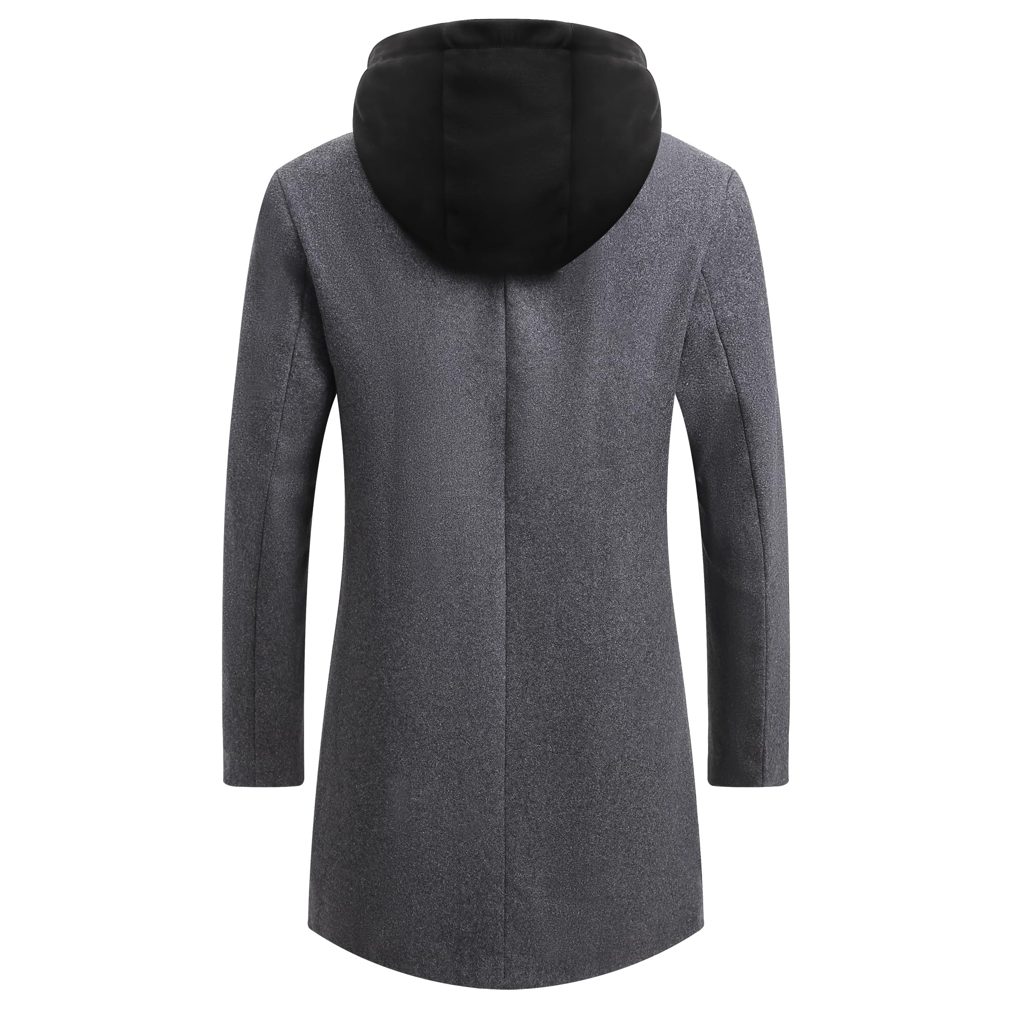 Luckyone Abrigo de Lana para Hombre 2 en 1 Invierno Trinchera Abrigos Slim Fit Outerwear Color Sólido Business cálido de trabajo de manga larga