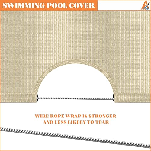 Miniatura 3 de AwnPro Cubierta de piscina de invierno de 18 pies sobre el suelo, cubierta redonda de invierno sobre el suelo, incluye retractor y cables,