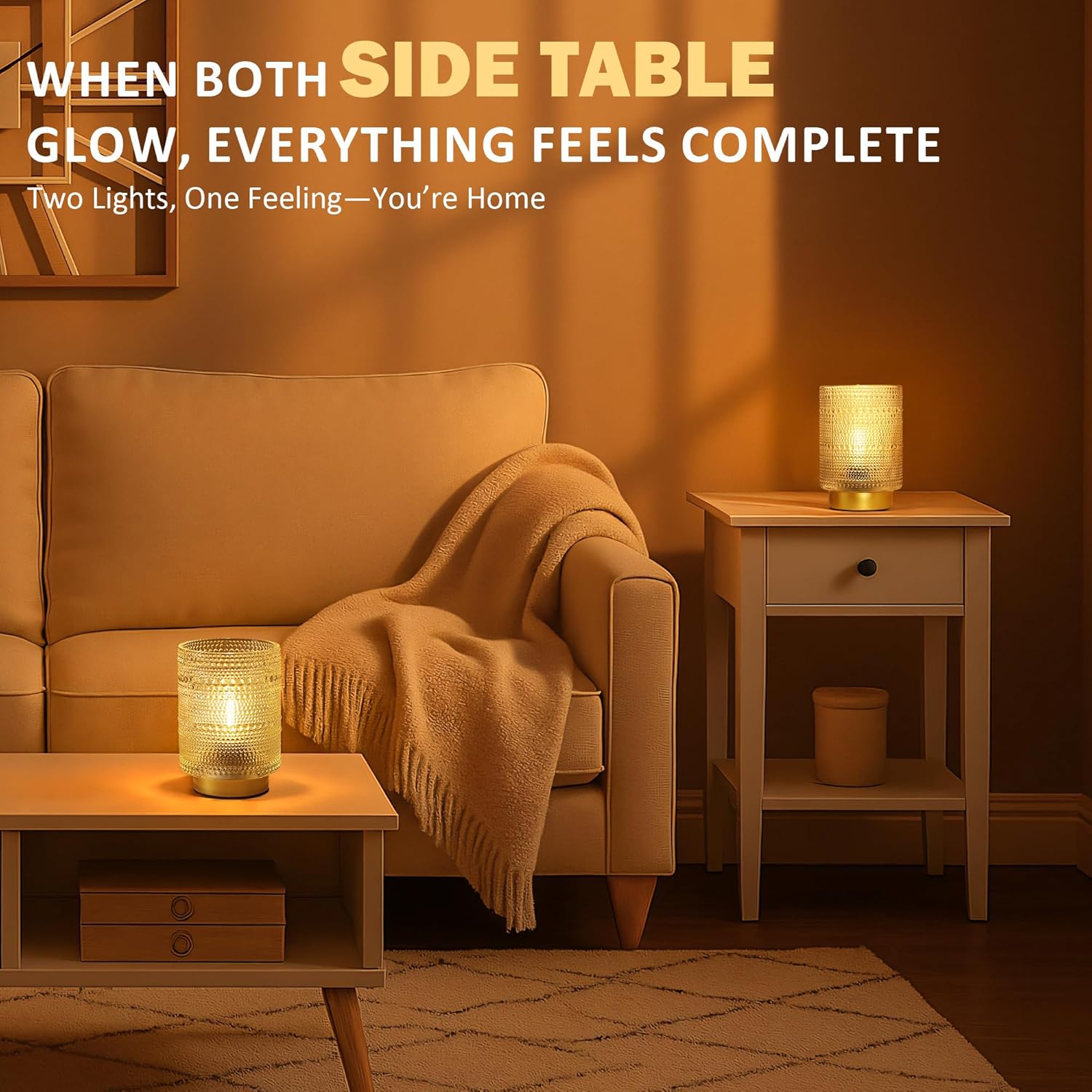 2 Pack Battery Operated Decorative Aesthetic Lamp with Timer for Dorm/Office/ Patio/Bedside/,Small Cordless Table Lamps with LED Warm Bulb for Shelf/Coffee Table/Entryway/ Mantle/Dresser Decor(Clear)